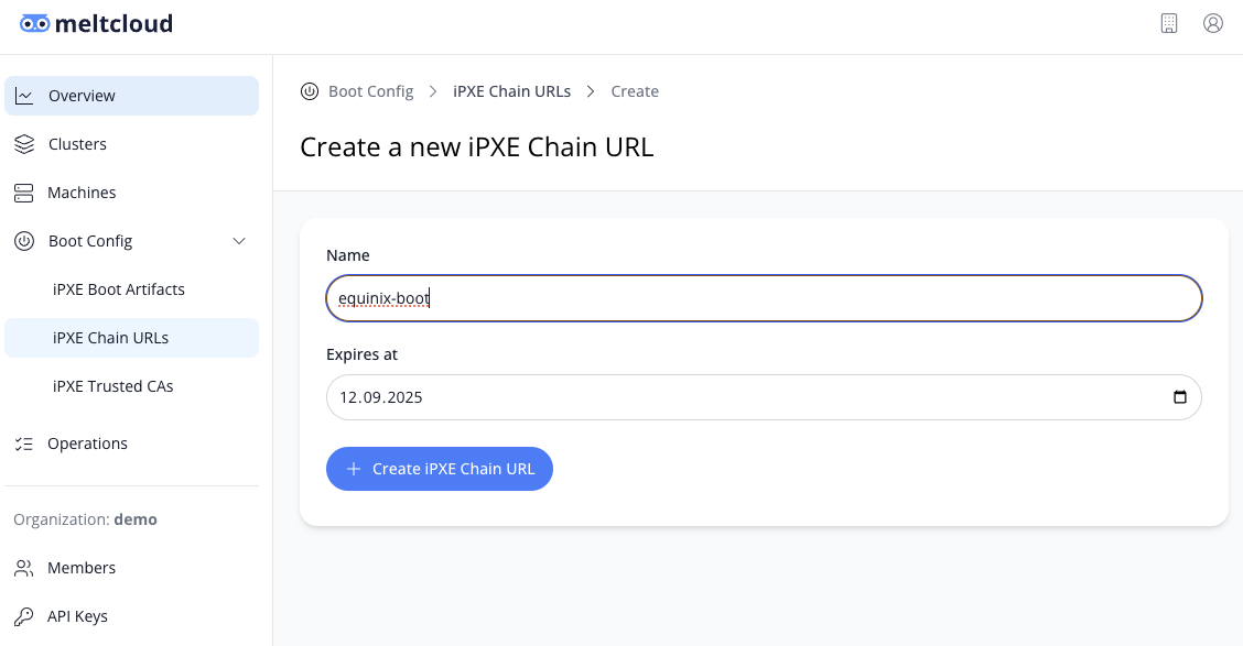 iPXE Chain URL